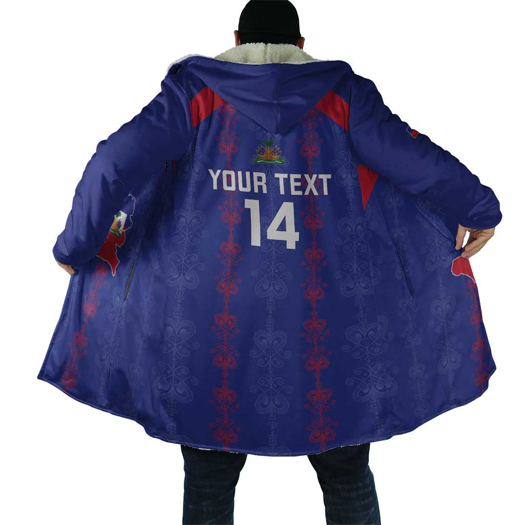 Custom Haiti Football Cloak Les Grenadiers Veve Vodou Blue