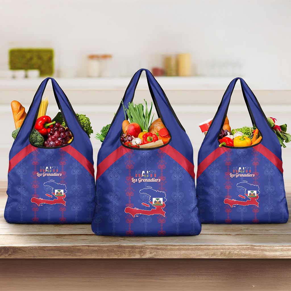 Haiti Football Grocery Bag Les Grenadiers Veve Vodou Blue - African Pride