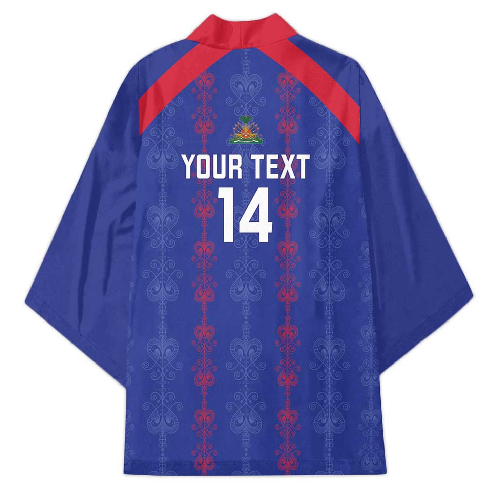 Custom Haiti Football Kimono Les Grenadiers Veve Vodou Blue