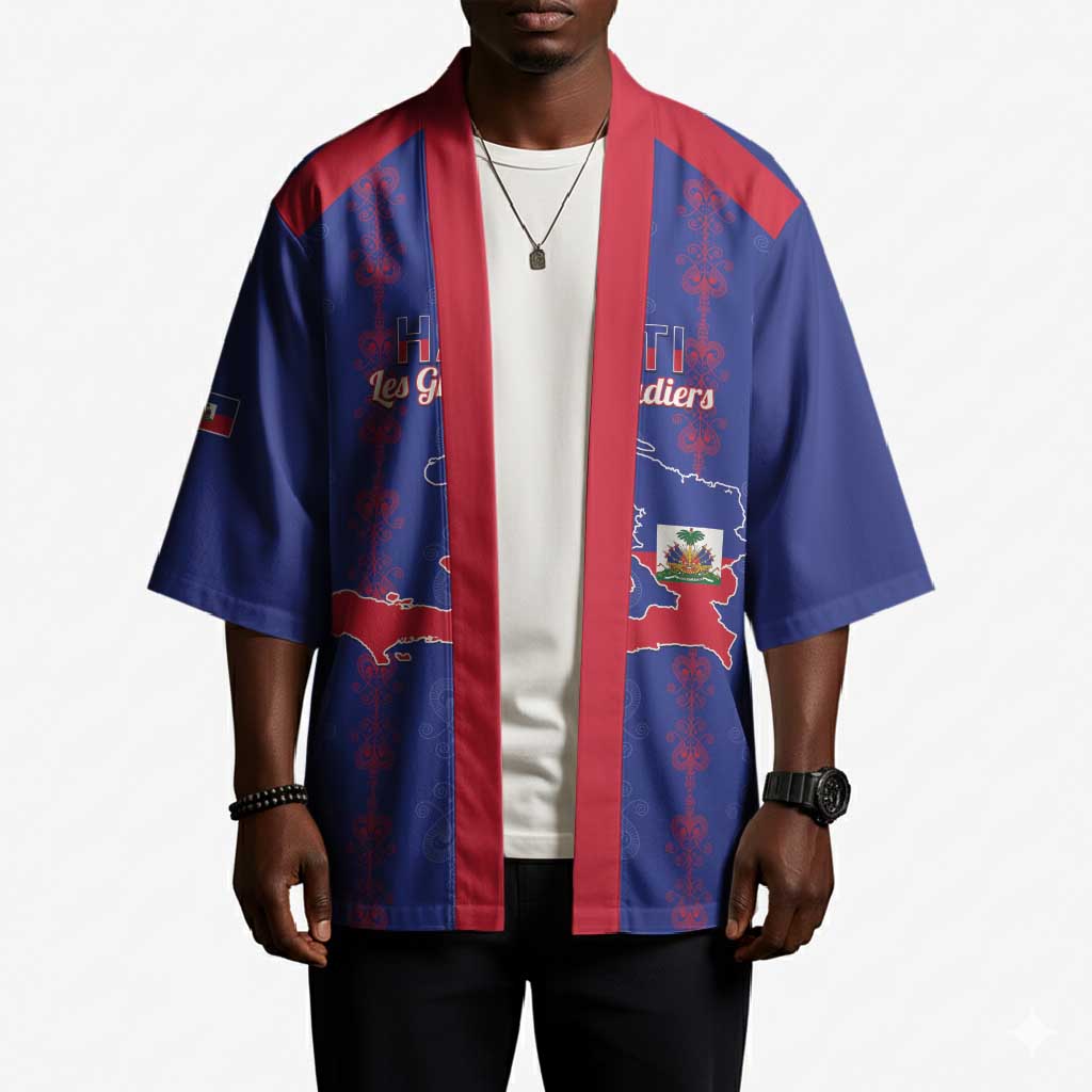 Custom Haiti Football Kimono Les Grenadiers Veve Vodou Blue