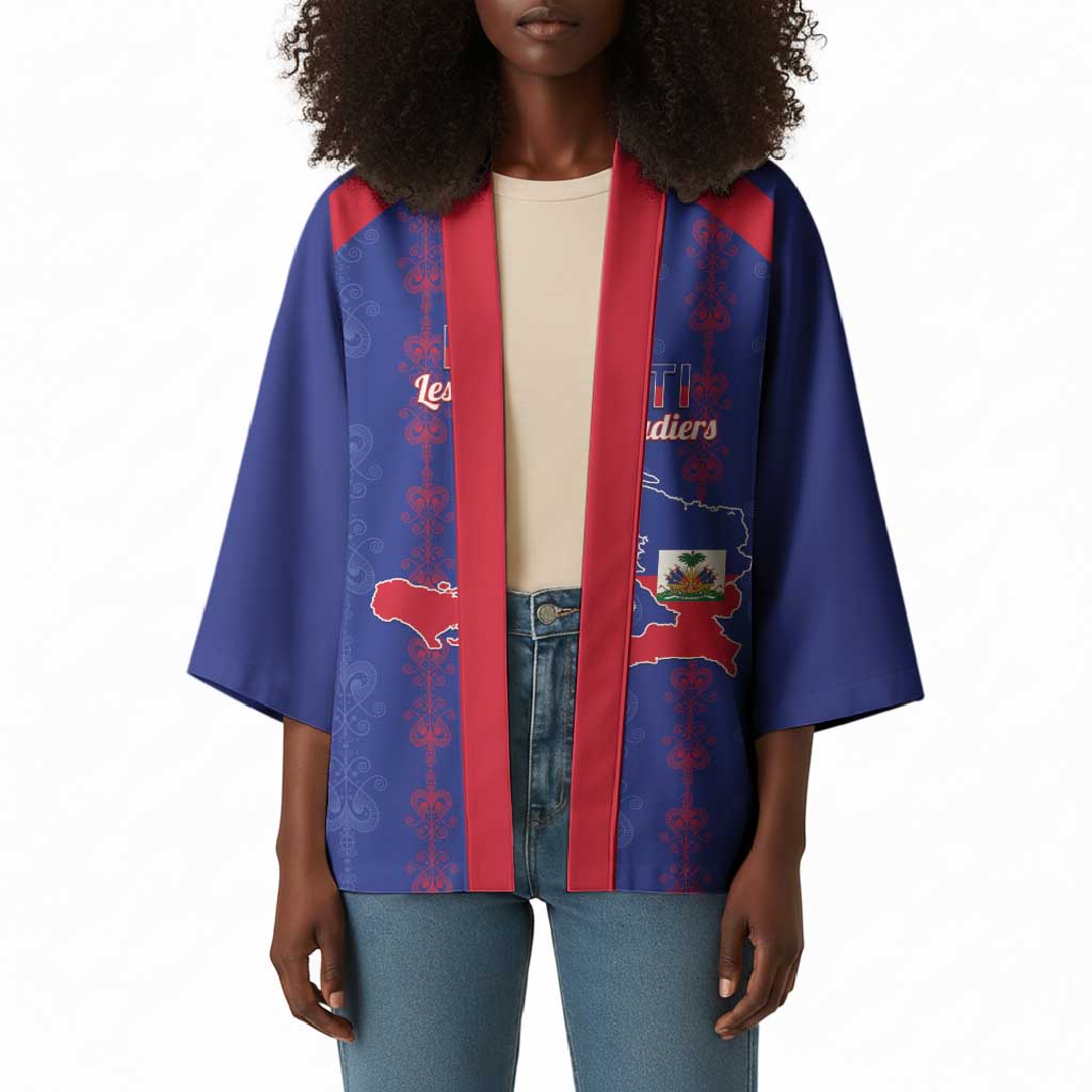 Custom Haiti Football Kimono Les Grenadiers Veve Vodou Blue