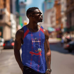 Custom Haiti Football Men Tank Top Les Grenadiers Veve Vodou Blue - African Pride