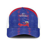 Haiti Football Mesh Trucker Cap Les Grenadiers Veve Vodou Blue - African Pride