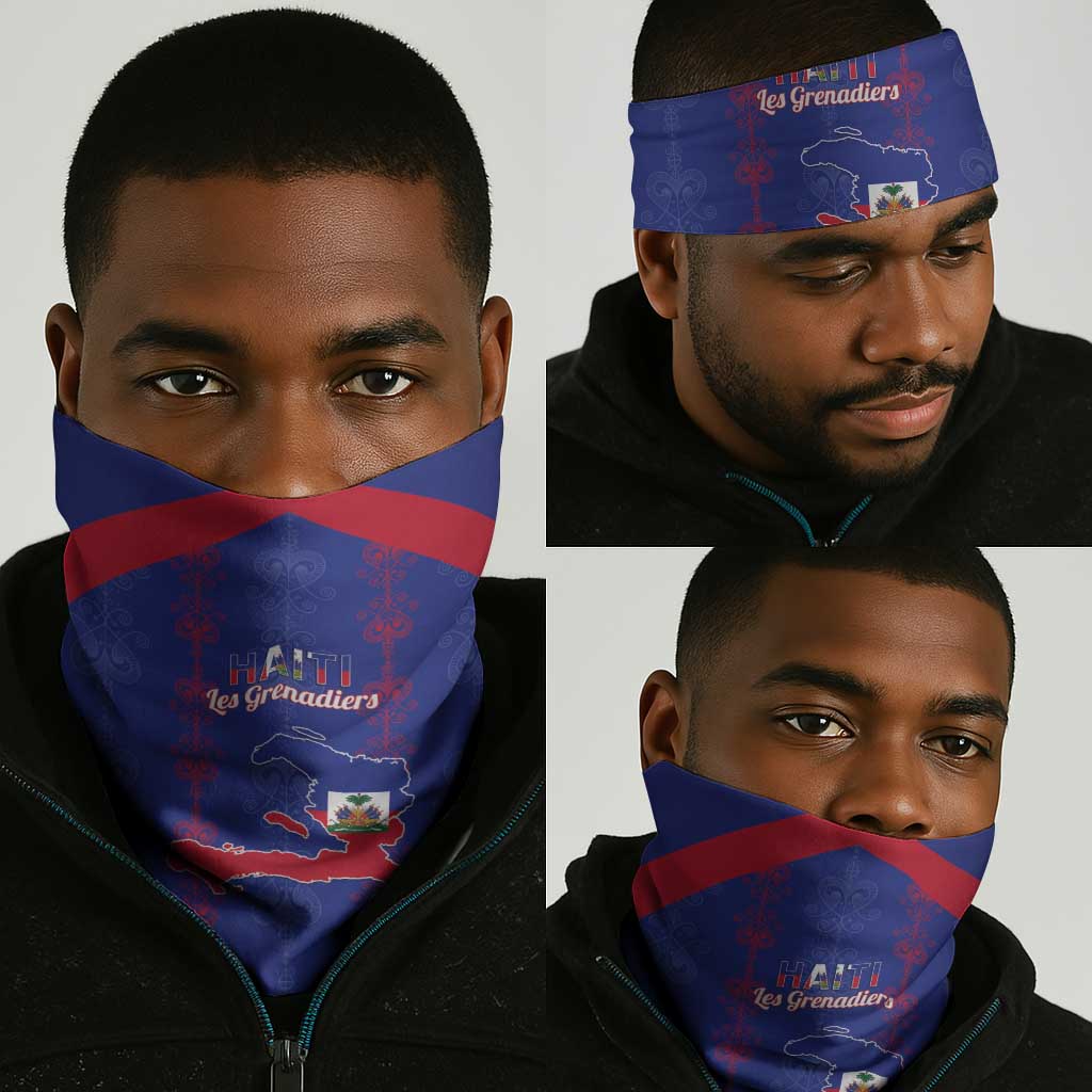 Haiti Football Neck Gaiter Les Grenadiers Veve Vodou Blue - African Pride