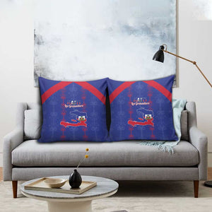 Haiti Football Pillow Cover Les Grenadiers Veve Vodou Blue