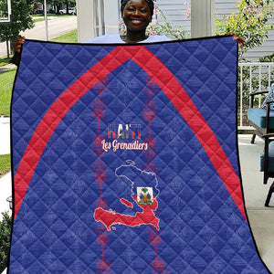 Haiti Football Quilt Les Grenadiers Veve Vodou Blue - African Pride