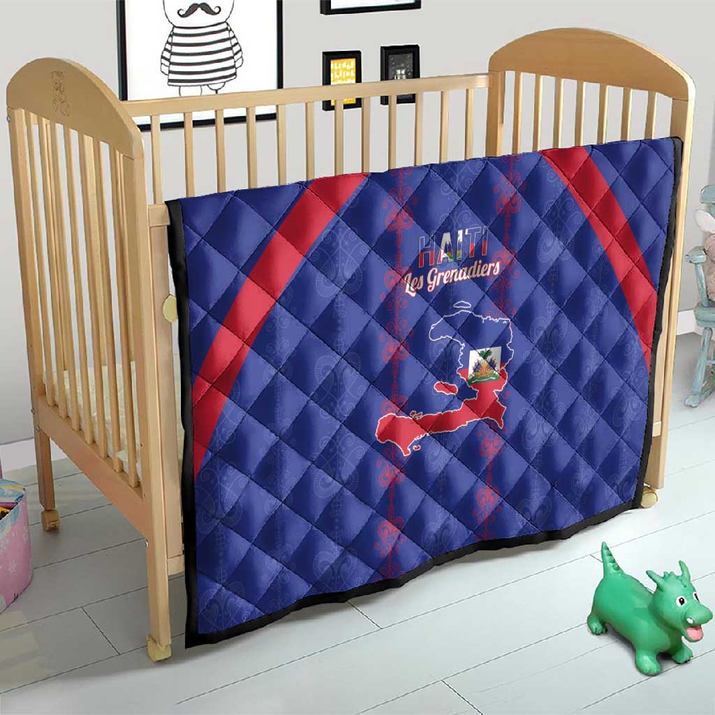 Haiti Football Quilt Les Grenadiers Veve Vodou Blue - African Pride