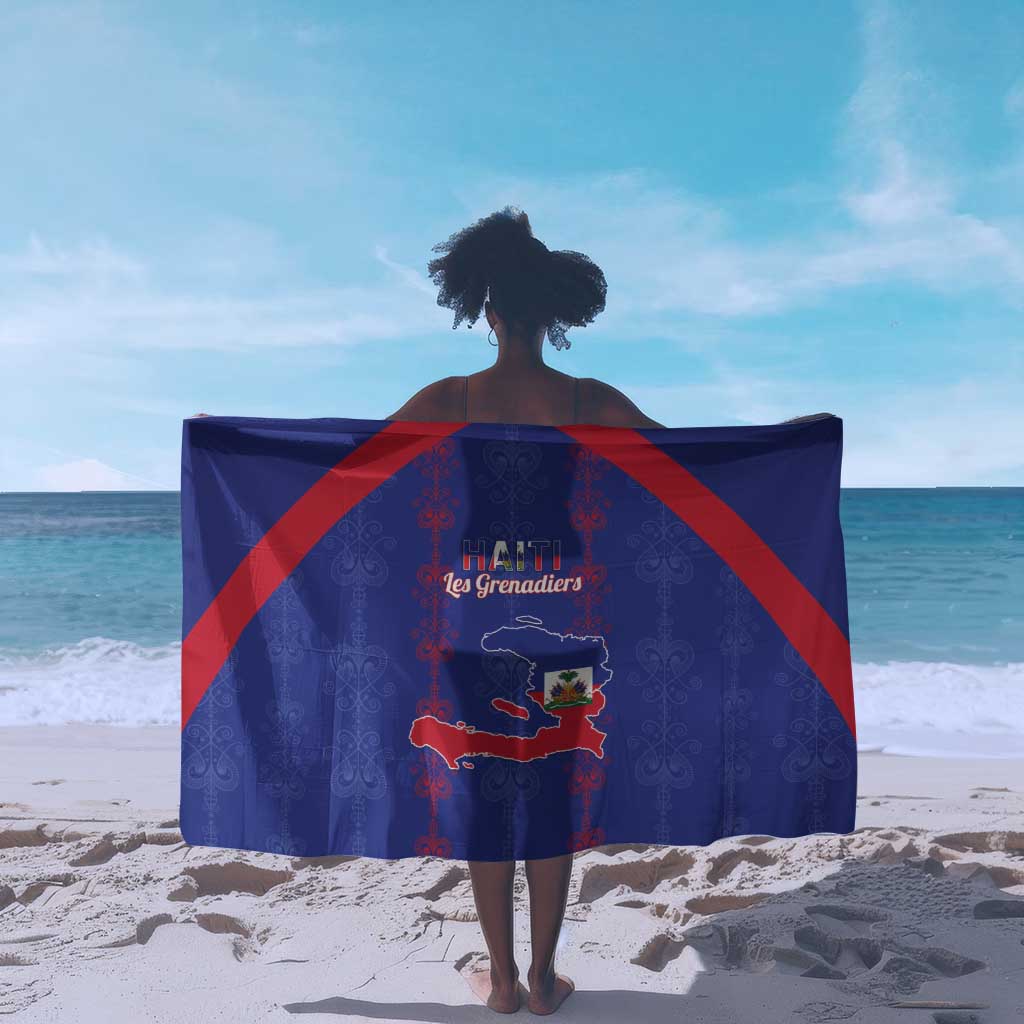 Haiti Football Sarong Les Grenadiers Veve Vodou Blue - African Pride