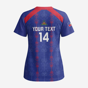 Custom Haiti Football Scrub Top Les Grenadiers Veve Vodou Blue - African Pride