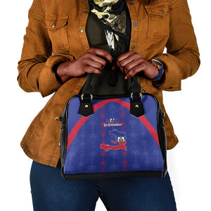 Haiti Football Shoulder Handbag Les Grenadiers Veve Vodou Blue - African Pride