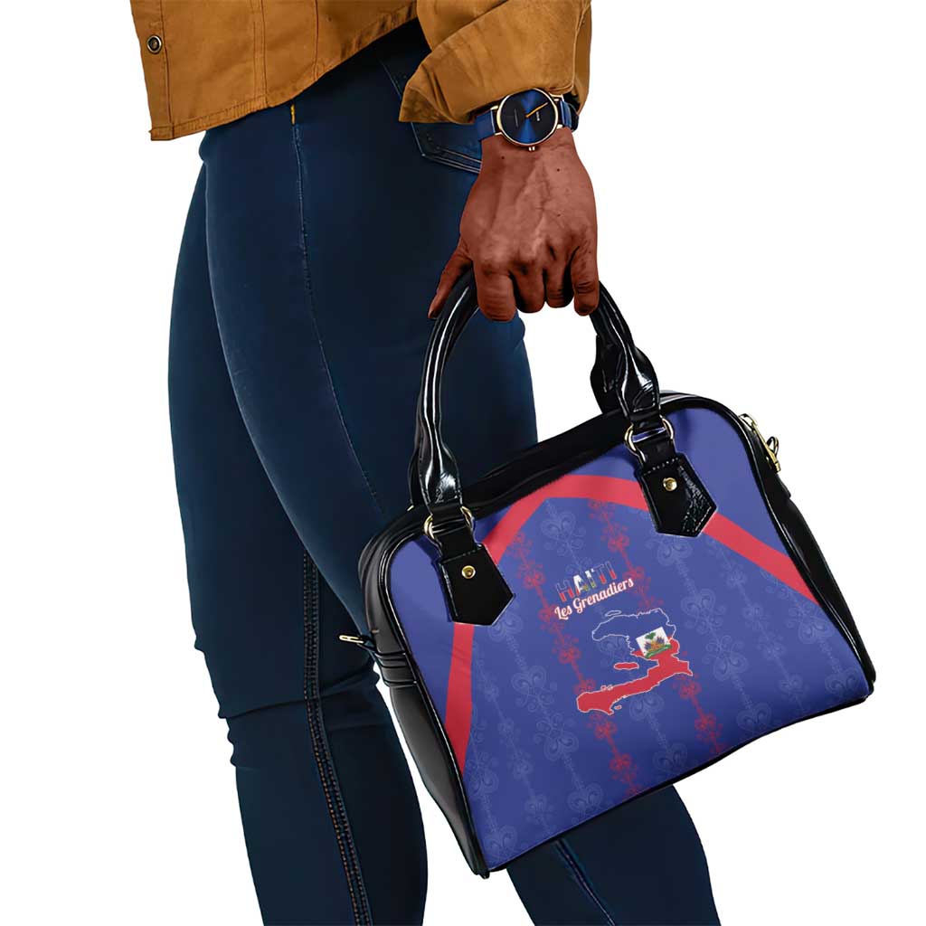 Haiti Football Shoulder Handbag Les Grenadiers Veve Vodou Blue - African Pride