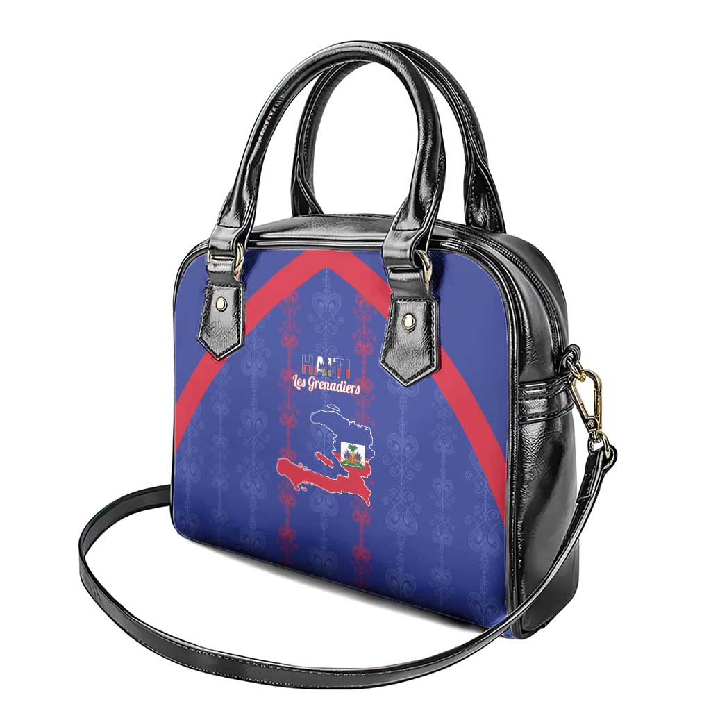 Haiti Football Shoulder Handbag Les Grenadiers Veve Vodou Blue - African Pride