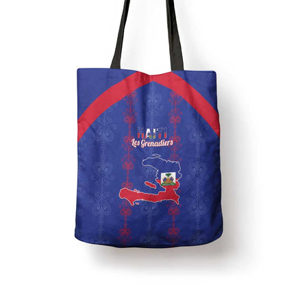 Haiti Football Tote Bag Les Grenadiers Veve Vodou Blue
