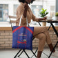 Haiti Football Tote Bag Les Grenadiers Veve Vodou Blue