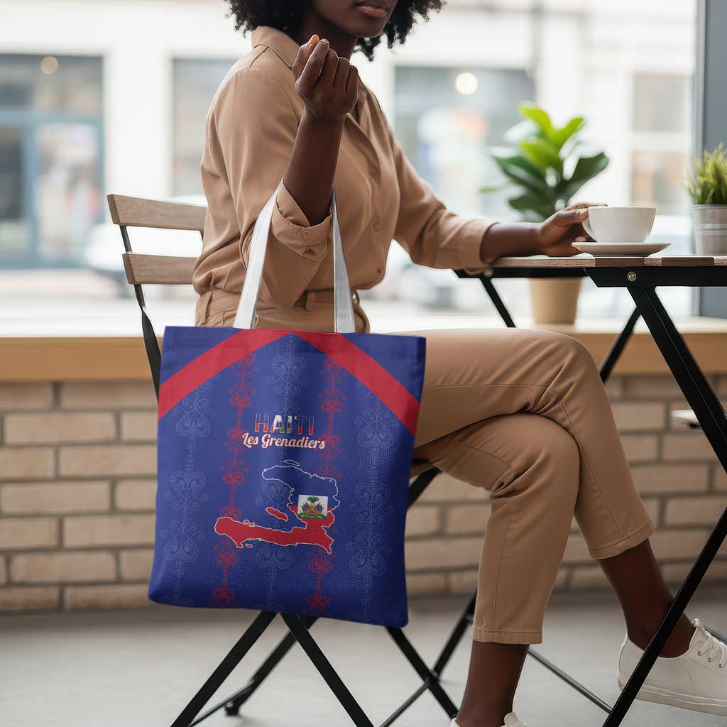 Haiti Football Tote Bag Les Grenadiers Veve Vodou Blue