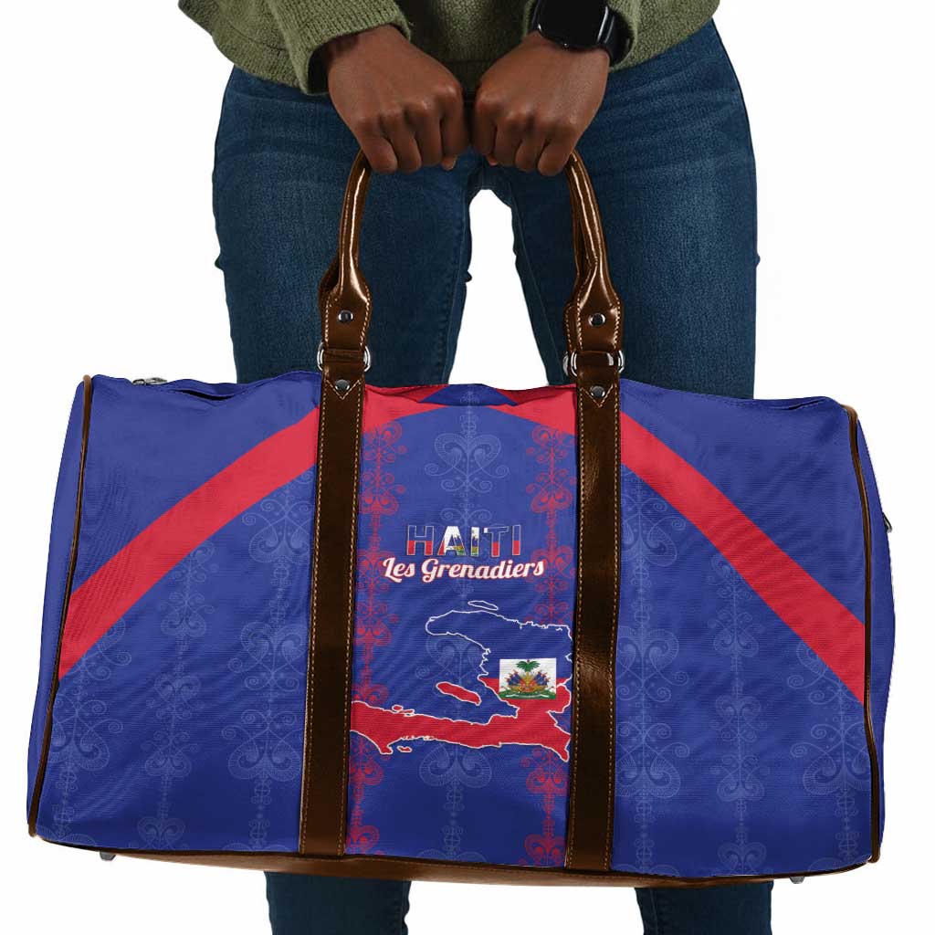 Haiti Football Travel Bag Les Grenadiers Veve Vodou Blue