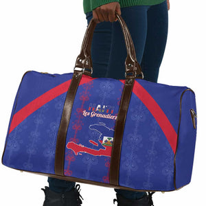 Haiti Football Travel Bag Les Grenadiers Veve Vodou Blue