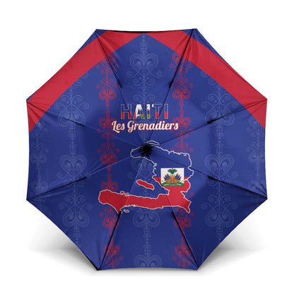 Haiti Football Umbrella Les Grenadiers Veve Vodou Blue