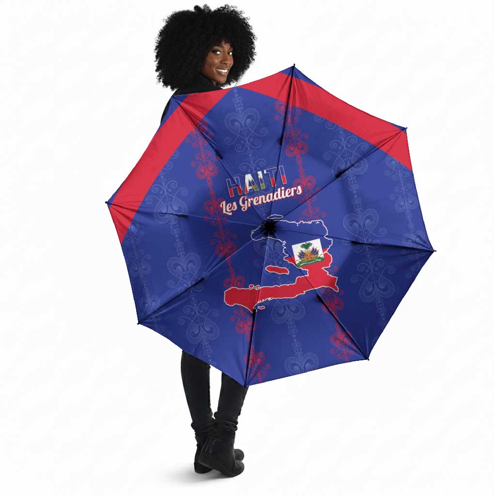 Haiti Football Umbrella Les Grenadiers Veve Vodou Blue