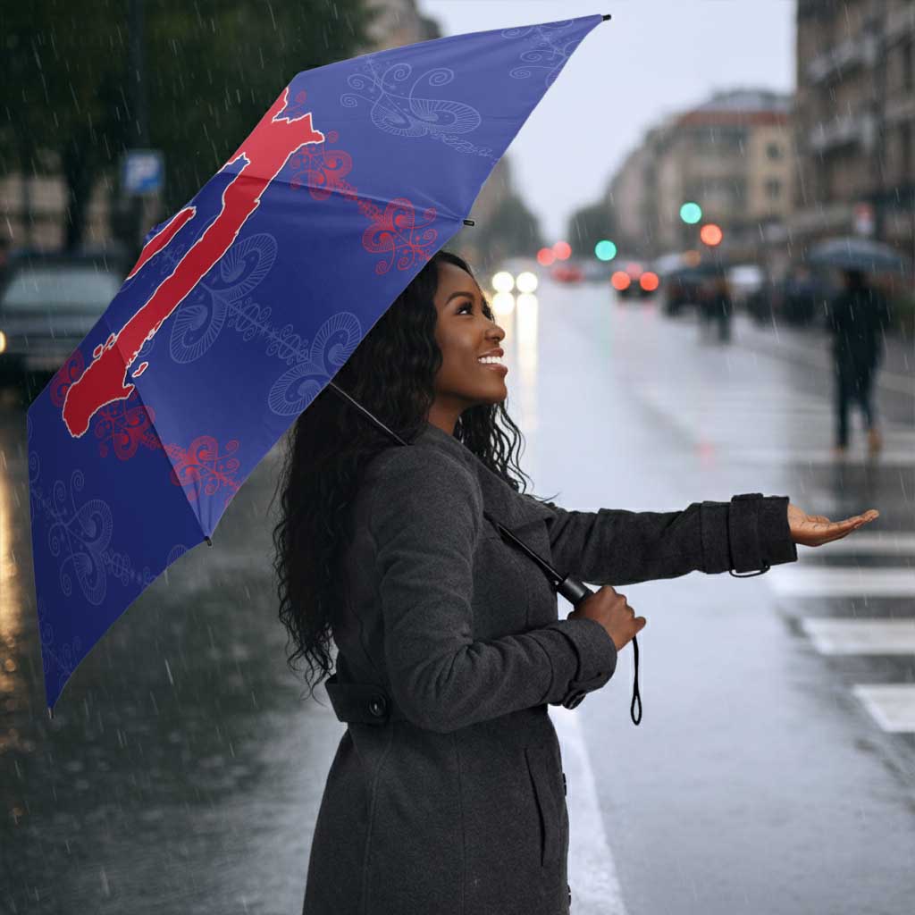 Haiti Football Umbrella Les Grenadiers Veve Vodou Blue