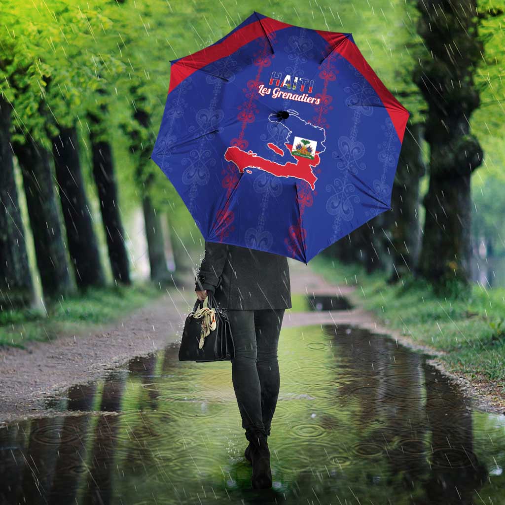 Haiti Football Umbrella Les Grenadiers Veve Vodou Blue