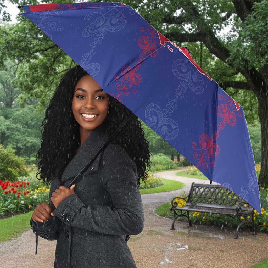 Haiti Football Umbrella Les Grenadiers Veve Vodou Blue