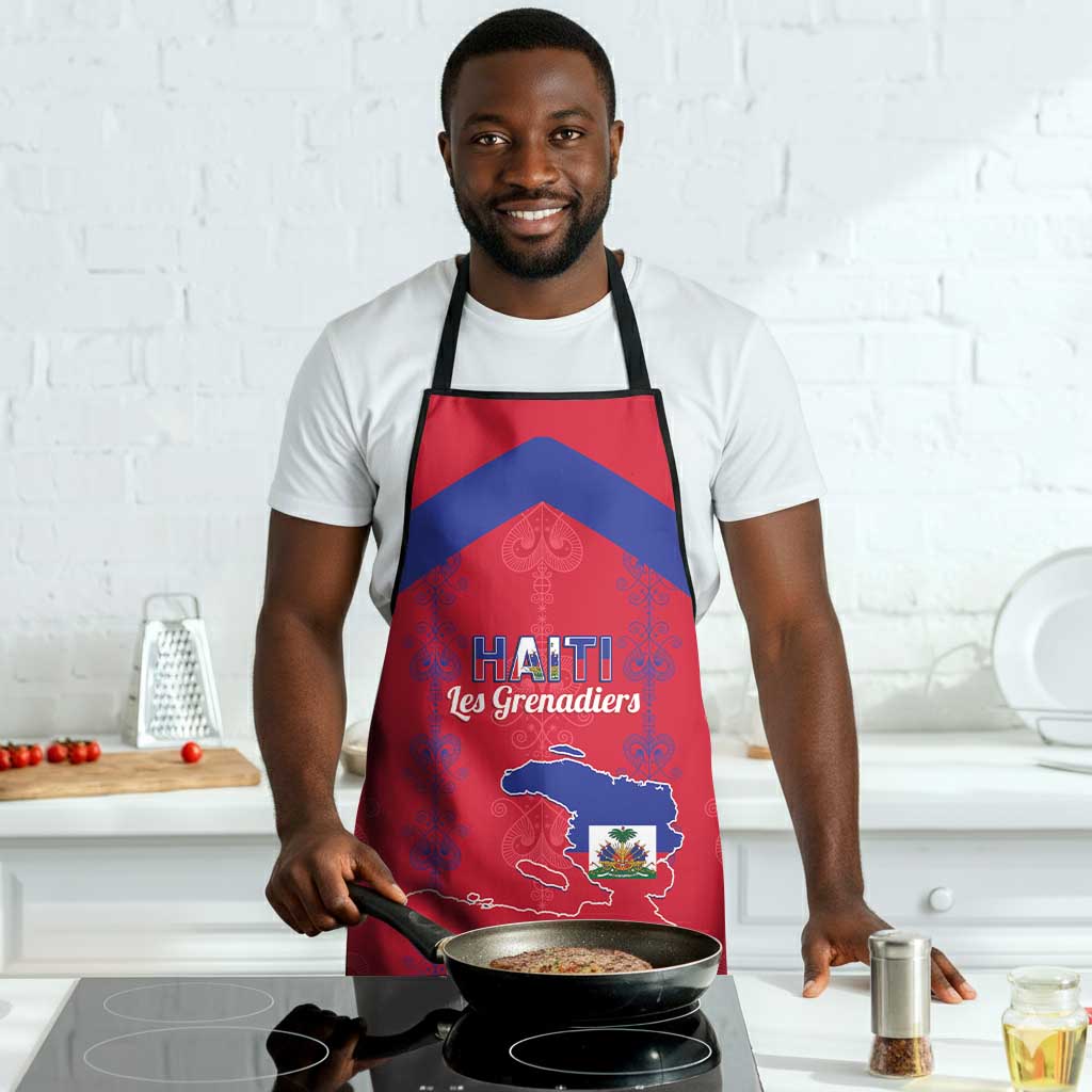 Haiti Football Apron Les Grenadiers Veve Vodou Red