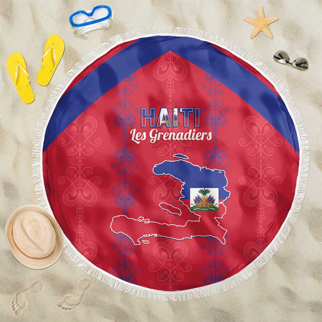 Haiti Football Beach Blanket Les Grenadiers Veve Vodou Red - African Pride