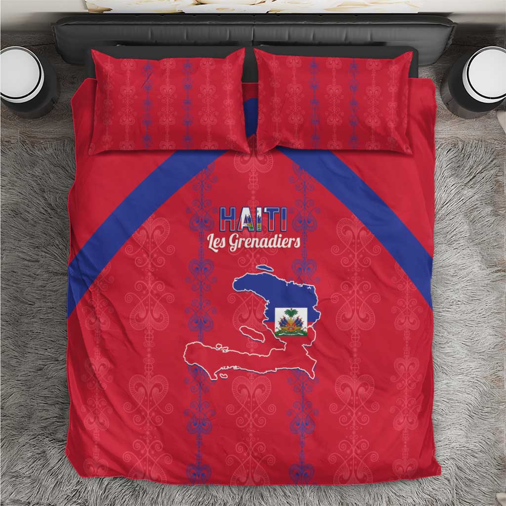 Haiti Football Bedding Set Les Grenadiers Veve Vodou Red - African Pride