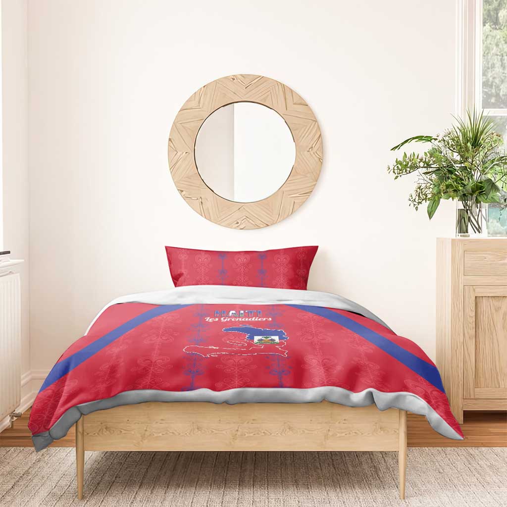 Haiti Football Bedding Set Les Grenadiers Veve Vodou Red - African Pride