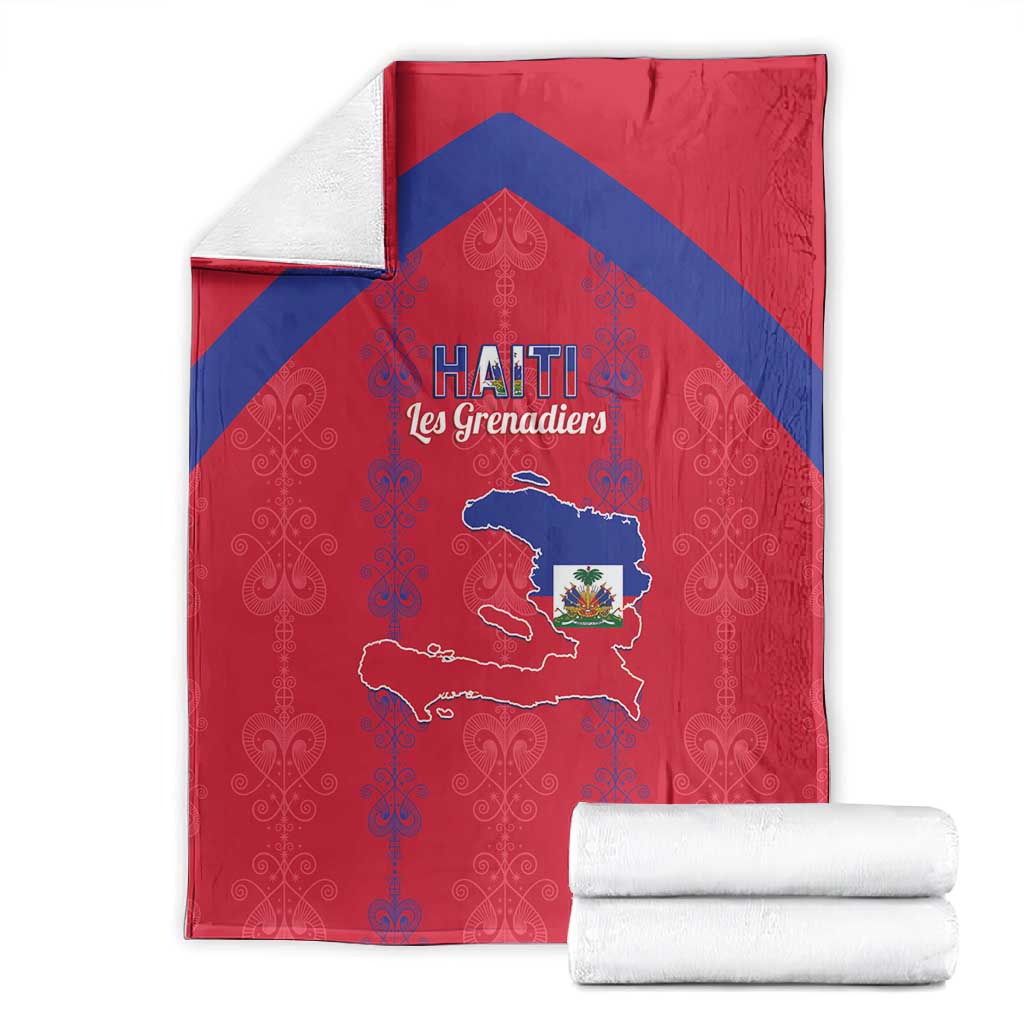 Haiti Football Blanket Les Grenadiers Veve Vodou Red - African Pride