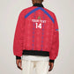 Custom Haiti Football Bomber Jacket Les Grenadiers Veve Vodou Red - African Pride