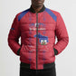 Custom Haiti Football Bomber Puffer Jacket Les Grenadiers Veve Vodou Red