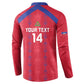 Custom Haiti Football Button Sweatshirt Les Grenadiers Veve Vodou Red