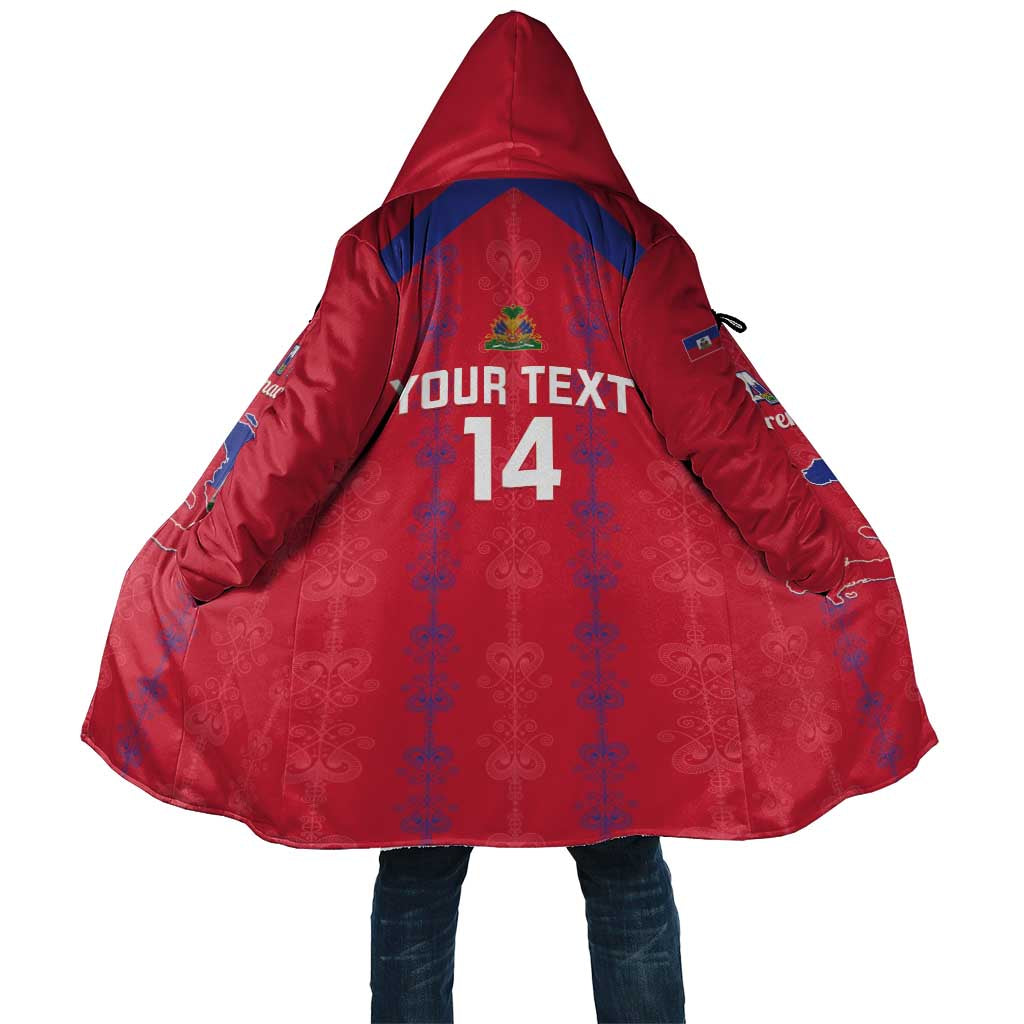 Custom Haiti Football Cloak Les Grenadiers Veve Vodou Red