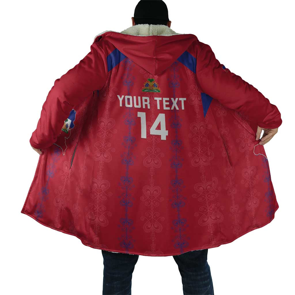 Custom Haiti Football Cloak Les Grenadiers Veve Vodou Red