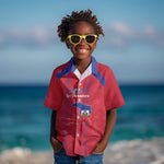 Custom Haiti Football Kid Hawaiian Shirt Les Grenadiers Veve Vodou Red - African Pride