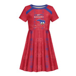 Custom Haiti Football Kid Short Sleeve Dress Les Grenadiers Veve Vodou Red - African Pride