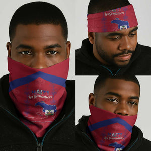 Haiti Football Neck Gaiter Les Grenadiers Veve Vodou Red - African Pride