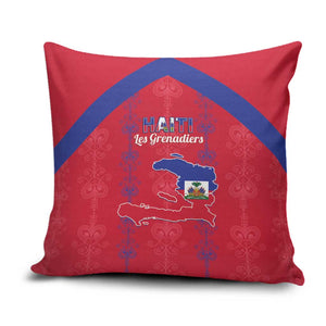 Haiti Football Pillow Cover Les Grenadiers Veve Vodou Red