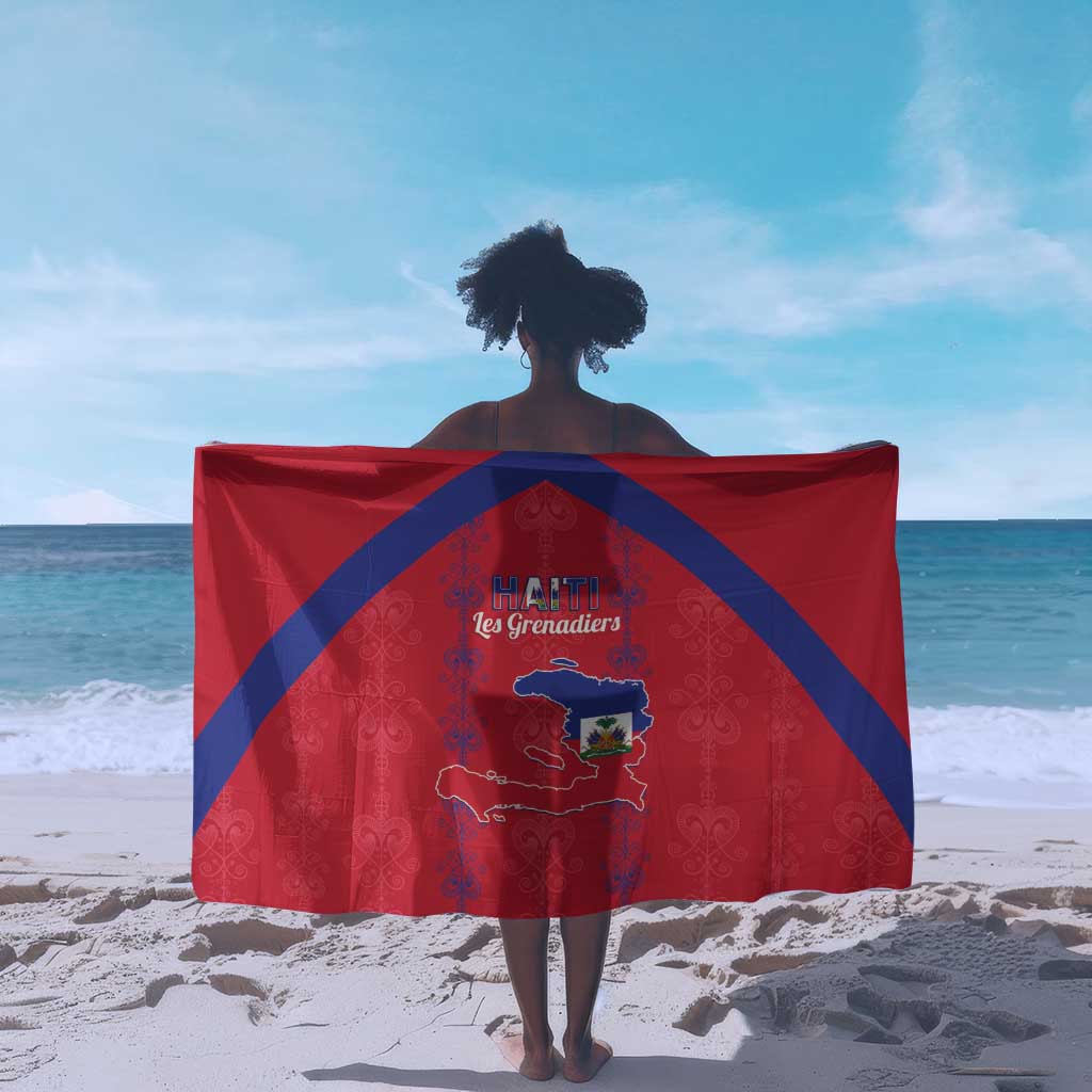 Haiti Football Sarong Les Grenadiers Veve Vodou Red - African Pride