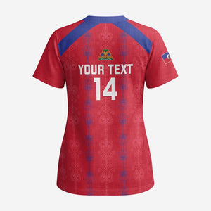 Custom Haiti Football Scrub Top Les Grenadiers Veve Vodou Red - African Pride