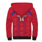 Custom Haiti Football Sherpa Hoodie Les Grenadiers Veve Vodou Red - African Pride