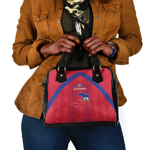 Haiti Football Shoulder Handbag Les Grenadiers Veve Vodou Red - African Pride