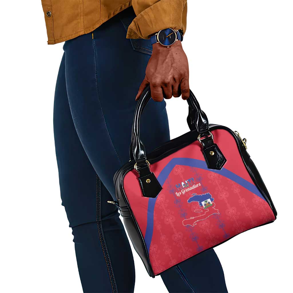 Haiti Football Shoulder Handbag Les Grenadiers Veve Vodou Red - African Pride
