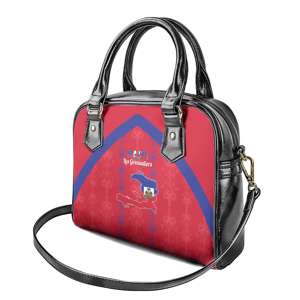 Haiti Football Shoulder Handbag Les Grenadiers Veve Vodou Red - African Pride