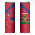Custom Haiti Football Skinny Tumbler Les Grenadiers Veve Vodou Red - African Pride