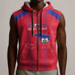 Custom Haiti Football Sleeveless Zip Hoodie Les Grenadiers Veve Vodou Red - African Pride