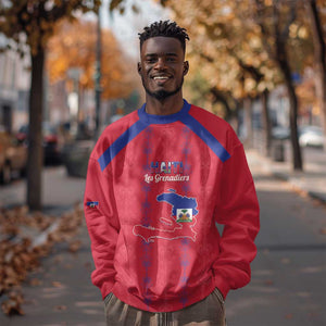Custom Haiti Football Sweatshirt Les Grenadiers Veve Vodou Red - African Pride