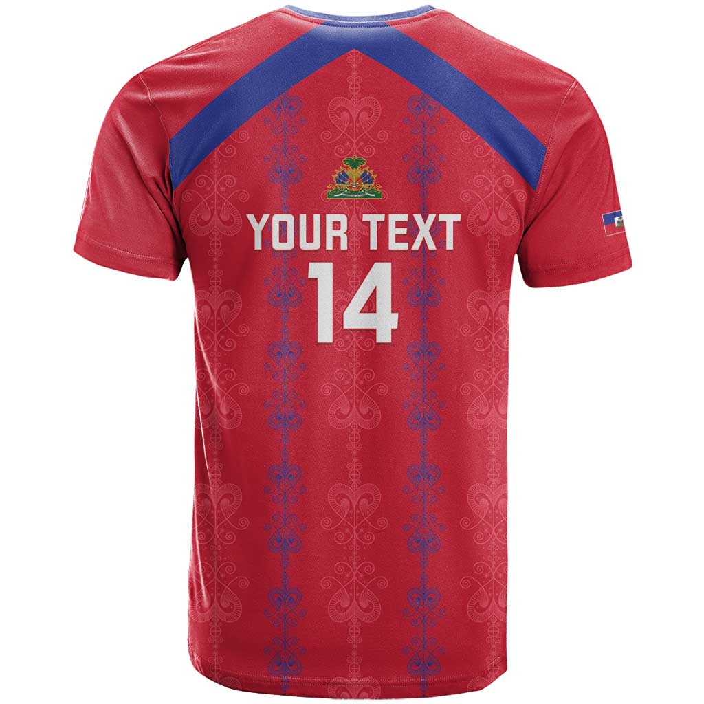 Custom Haiti Football T shirt Les Grenadiers Veve Vodou Red - African Pride